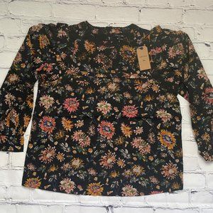 SOEUR INES SHIRT FLORAL NOIR/OCRE
